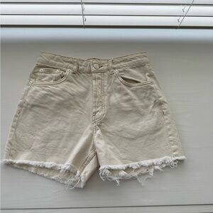 Zara Cream High Waist Women's Shorts